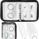 PH PandaHall Travel Jewelry Organizer Case Jewelry Storage Book Earring Binder Organizer with 75pcs Pouch Bracelet Zipper Bags for Traveling Earrings Rings Necklace Bracelet Storage