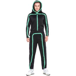 HSCTEK Light-up Adult Stick Figure Costume (Small, Green)