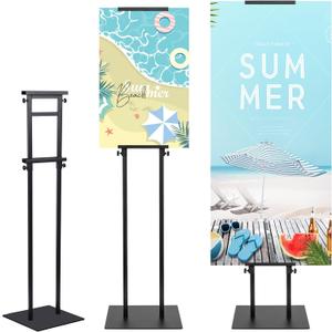 Poster Stand Heavy Duty - Adjustable Poster Stands for Display Foam Board, Double Sided Pedestal Floor Standing Sign Holder Height Up to 80 Inch, 1 Pack