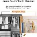 Pants Hangers,2 Pack Golden Metal Alloy Hangers Closet Organizer,Sturdy Space-Saving Clothes Pants Hangers, Closet Organizers for Pants Jeans Skirts Scarf Legging