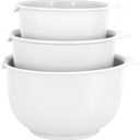 GLAD Mixing Bowls with Pour Spout, Set of 3 | Nesting Design Saves Space | Non-Slip, BPA Free, Dishwasher Safe Plastic | Kitchen Cooking and Baking Supplies, White
