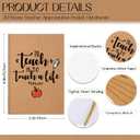 Jutom 30 Sets Teacher Appreciation Gifts Bulk Inspirational Kraft Notepads Small Notebooks Journal Motivational Bamboo Ballpoint Pen with Organza Bag for Best Ever Teacher Thank You Gifts