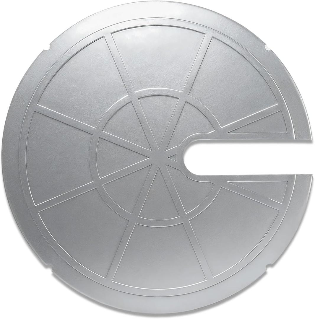 18 inch Metal Slotted Sump Pump Cover, Silver Decorative Submersible Outdoor Water Well Covers, Septic Tank Lids Protection for Sewage Pump, Sump Basin, Sump Bucket (1, Silver)