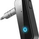 JXTZ Aux Bluetooth 5.3 Adapter for Car, 2 in 1 Wireless Bluetooth Transmitter and Receiver for Headphones Car Home Audio Speaker, Portable 3.5mm Wireless Audio Receiver, Hands-Free Call (Black)
