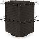Azar Displays 701414-BLK-4B32 Rotating Countertop Display Kit with Peg Hooks Included, Pegboard Spinner Organizer, Jewelry Organizer Retail Display Necklace Holder Craft Storage,Black 14"x14"x20"