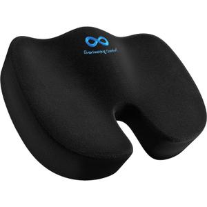 Everlasting Comfort Doctor Recommended Memory Foam Seat Cushion for Office Chairs & Car Seat - Ergonomic Office Desk Accessories for Tailbone Pain Relief, Sciatica & Back Support