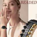 Adorve Beaded Bracelet Compatible with Apple Watch Bands for Women - 40mm 42mm 38mm 41mm 44mm 45mm 46mm 49mm Series 11/10/9/8/7/6/5/4/3/2/1/SE/Ultra, Dressy Handmade Strap Jewelry Metal iWatch Band