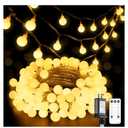 JMEXSUSS 100 LED Connectable Globe String Lights Indoor Bedroom, 33ft Warm White Christmas Lights Plug in with Remote, 8 Modes Hanging Fairy Light Outdoor for Room Classroom Party Spring Home Decor