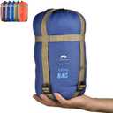 Warm Weather Sleeping Bag - Portable Waterproof Compact Lightweight, Packable for Kids, Teens Adults Camping Backpacking Hiking, Spring Summer Fall (Dark Blue)