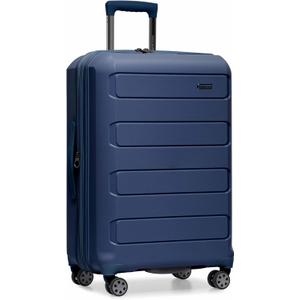 Traveler's Choice Pagosa Hardshell Expandable Luggage with Spinner Wheels, Navy, 26-Inch Medium