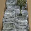 XUWAIDSGN 24 Pcs 7oz Plastic Vintage Wine Glasses Drinking Glasses Unbreakable Wedding Glassware Crystal Water Goblets Reusable Drinkware Vintage Champagne Flutes (24, Dark Green)