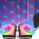 Disco Lights,Party Light QinGerS Dj Stage Light 7 Colors Sound Activated for Christmas Birthday KTV Club Romantic Decoration 2pcs