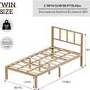 Bamboo Bed Frame Twin Size with Headboard Platform Bedframe Solid Stablewith Non-Slip Slats Support Tall Bed No Box Spring Needed Heavy Duty Easy Assembly Noise Free Nature