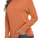 VIISHOW Women's Turtleneck Sweater Long Sleeve Cozy Warm Sweater Casual Lightweight Soft Pullover Jumper Tops (Orange, S)