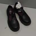 JABASIC Girls Lightweight Non-Marking T-Strap School Uniform Shoes Mary Jane Flats,6 Big Kid, Black