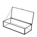 Kendiis Glass Jewelry Box, Vintage Rectangle Black Keepsake Organizer, Lidded Vanity Accent for Storage, Trinket Rings Bracelet, Home Decor