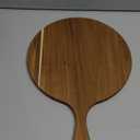 ZeQi Round Acacia Wood Cutting Board with Handle 16.5''x12'' /Charcuterie Board/Pizza Board/Serving Board for Cheese, Bread, Vegetables & Fruits (Round)
