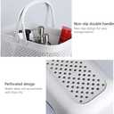 UUJOLY Plastic Organizer Storage Baskets with Handles, Shower Caddy Bins Organizer for Bathroom and kitchen, Grey