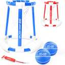 GoSports Splash Hoop 360 Floating Pool Basketball Game - Choose Red or Blue - Includes Hoop, 2 Balls and Pump