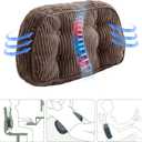 HIGOGOGO Lumbar Support Pillow for Recliner Chair/Accent Chair/Couch/Office Chair, Tufted Corduroy Back Support Cushion for Elderly, Recliner Cushions for Back Rest, Pain Relief, Reading, Brown, Large
