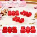 LemonRoad Valentines 1.75" Diameter x 6 Heart Cake Pop Cutter and Pusher, Cake Pop Maker Shapes Press Set, Baking Tools for Parties, Wedding, Home Desserts Making