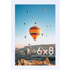 upsimples 6x8 Picture Frame, Display Pictures 3.5x5.5 with Mat or 6x8 Without Mat, Wall Hanging Photo Frame, 1 Pack