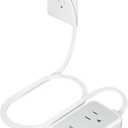 Short Flat Extension Cord, TESSAN Small Power Strip with 3 USB Port (1 USB C), 3 Outlets Small Charging Station, 3 ft Slim Plug for Cruise Travel Office School Dorm Room Essentials (Gray)