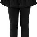 Girls Leggings with Skirt for Girls Kids School Uniform Pants Toddler Ruffle Pants Tutu Pull On Warm Clothes (5-6 Years, Black)