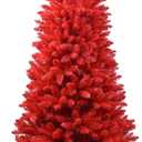 Kadunmina 6ft Artificial Red Christmas Tree Halloween Tree Xmas Tree with Metal Foldable Stand Full Real Christmas Tree with 804 Branch Tips Easy to Assemble Holiday Indoor Decor