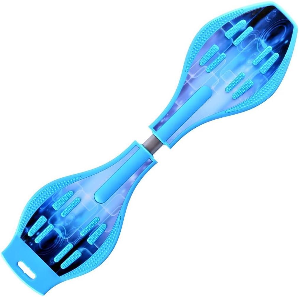 Caster Board, Deluxe Junior Skateboard with Illuminating Wheels for More Excitement,Fun and Visibility, Twistboard for Kids 8+, Upgrade Color