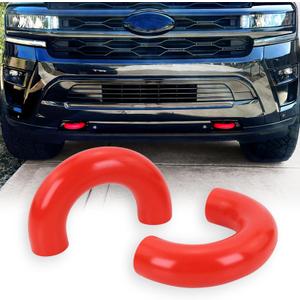 Tow Hook Covers Compatible with Ford F150 2004-2024, Bronco Base/Big Bend/Outer Banks 2021-2024, Toyota Tundra 2017-2021 (Red)