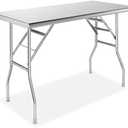 GRIDMANN Stainless Steel Folding Table 48 x 24 Inch, NSF Kitchen Prep & Work Table