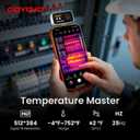 GW340 Thermal Camera for iPhone/Android/Tablet, 512x384 Super IR Resolution, Thermal Imager iOS 17/16/15 Series & iPads USB-C Port, 256x192 IR Resolution Home Inspection, HVAC, Automotive -4F~752F