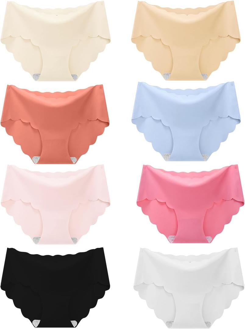 Demifill Teen Girls Seamless Underwear Tagless No Show Panties for Teens Pack of 8 Multipack, Size: 17-18 Years