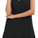Women's Sleeveless Polo Dress Golf Tennis Summer Casual Mini Dresses (Black, L)