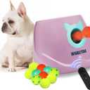 Automatic Dog Ball Launcher, Dog Ball Fetch Machine with Remote Control, Auto Ball Thrower for Small Dogs and Puppies, Pet Self Playing Toys, Indoor and Outdoor Interactive Toys with 10 Balls