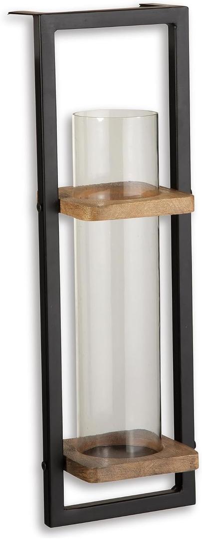 Signature Design by Ashley Wood and Metal Wall Candle Sconce, Colburn
