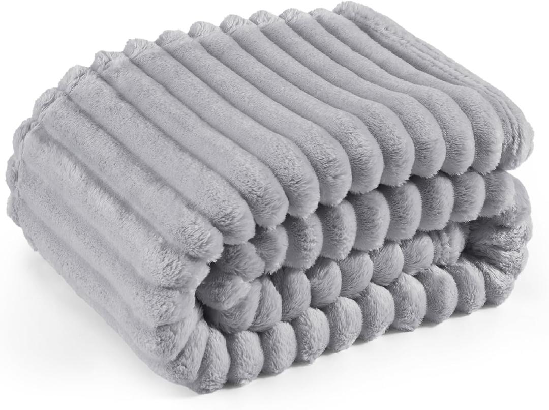 Bedsure Twin XL Blanket for Bed - GentleSoft Cozy Soft Blankets for Women, Cute Large Throws for Girls, Light Grey, 66x90 Inche