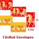 2 x TET Decorations 2026 Vietnamese New Year Backdrop with 12 Red Envelopes Vietnamese Lunar New Year Decorations