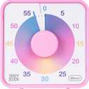 TWENTY5 SEVEN Countdown Timer 7.5 inch, 60 Minute 1 Hour Visual Timer for Classroom Teaching Tool Office Meeting, Mechanical Countdown Clock for Kids Exam Time Management Magnetic, Ombre Pink Macarons