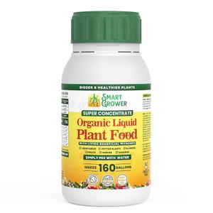 Organic Liquid Plant Food for Indoor Plants & Gardens, Natural NPK Fertilizer w/Beneficial Microbes, Rapid Results, Vegan, Best Value Super Concentrate, Smart Grower, Makes 160 Gallons (32 Fl Oz)