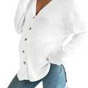 MakeMeChic Women's Maternity Shirts Knit Button Down Nursing Top Fall Maternity Clothes (White), Small