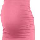 Rnxrbb S-2XL Women Summer Sleeveless Maternity Dress Pregnancy Tank Scoop Neck Mama Clothes Casual Bodycon Clothing (Medium, A-rose Pink)