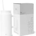 Simple Modern 50 oz Mug Tumbler with Handle and Straw Lid | Reusable Insulated Stainless Steel Large Travel Jug Water Bottle Gifts for Women Men Him Her Trek Collection 50oz Winter White