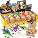 Dan&Darci Dig a Dozen Dino Egg Kit for Kids - Dinosaur Toys Gift 3-12 Year Old - 12 Eggs & Surprise Dinosaurs - Basket Stuffers - Science STEM Activities - Boy Toy Party Gifts for Boys & Girls