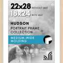 Americanflat 22x28 Poster Frame with Polished Plexiglass - Use as 18x24 Frame with Mat or Display 22x28 Photo Without Mat - Hudson Collection - Wide Picture Frames for Wall Display - Natural Oak