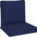 Favoyard Waterproof Outdoor Chair Cushion Set, Blue, 22" x 22" | 3-Year Fade Resistant Patio Seat & Back Cushion, Quick Dry, Removable Cover, All-Season for Garden, Rocking Chair, Sofa Couch