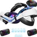 20000mAh Battery Head Strap Compatible with Meta/Oculus Quest 3 & 3S  Includes 2 Rechargeable Magnetic Battery Packs for Charging and Extended Playtime  Adjustable Head Strap Accessories