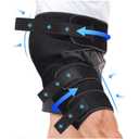 Hiball Adjustable Hip Brace, Groin & Hamstring Compression Wrap for Men Women, Thigh Compression Sleeve With 6 Pressure Straps, Buttock & Quad Support, Upper Leg Brace for Sciatic Nerve Pain, Bursitis (Right, Black (XL))