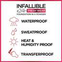 L'Oreal Paris Makeup Infallible Fresh Wear Foundation in a Powder, Up to 24H Wear, Waterproof, Golden Sun, 0.31 oz. 